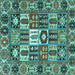 Square Persian Turquoise Traditional Rug, tr4102turq