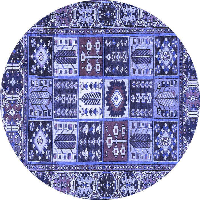 Round Persian Blue Traditional Rug, tr4102blu