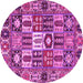 Round Persian Pink Traditional Rug, tr4102pnk