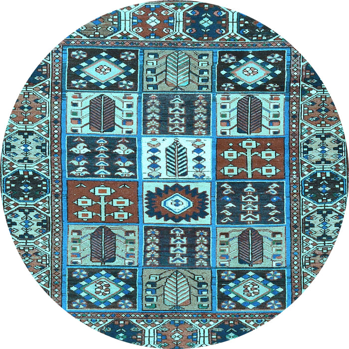 Round Persian Light Blue Traditional Rug, tr4102lblu