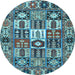 Round Persian Light Blue Traditional Rug, tr4102lblu