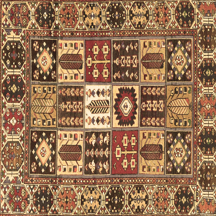 Square Machine Washable Persian Brown Traditional Rug, wshtr4102brn