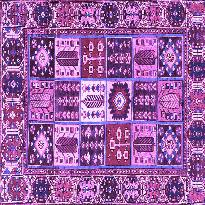 Square Machine Washable Persian Purple Traditional Area Rugs, wshtr4102pur
