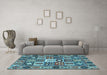 Machine Washable Persian Light Blue Traditional Rug in a Living Room, wshtr4102lblu