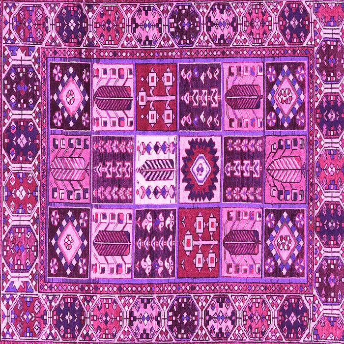 Square Machine Washable Persian Pink Traditional Rug, wshtr4102pnk