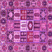 Square Machine Washable Persian Pink Traditional Rug, wshtr4102pnk