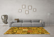 Machine Washable Persian Yellow Traditional Rug in a Living Room, wshtr4102yw