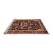 Sideview of Machine Washable Traditional Sunrise Orange Rug, wshtr4103