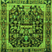 Round Machine Washable Persian Green Traditional Area Rugs, wshtr4103grn