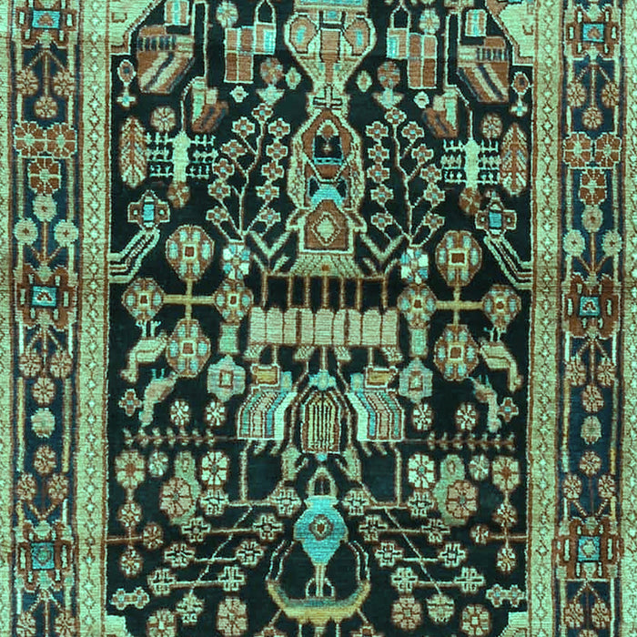Machine Washable Persian Turquoise Traditional Area Rugs, wshtr4103turq