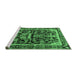 Sideview of Machine Washable Persian Emerald Green Traditional Area Rugs, wshtr4103emgrn