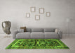 Machine Washable Persian Green Traditional Area Rugs in a Living Room,, wshtr4103grn