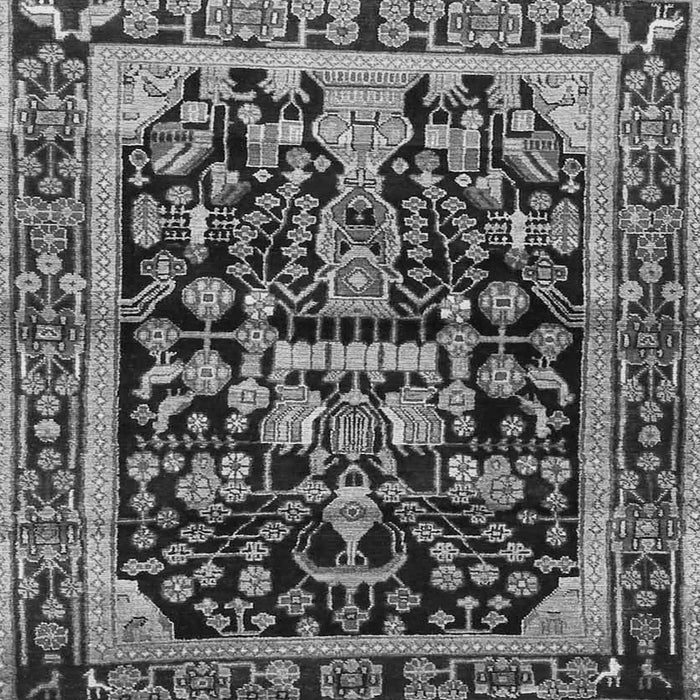 Round Machine Washable Persian Gray Traditional Rug, wshtr4103gry