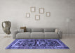 Machine Washable Persian Blue Traditional Rug in a Living Room, wshtr4103blu