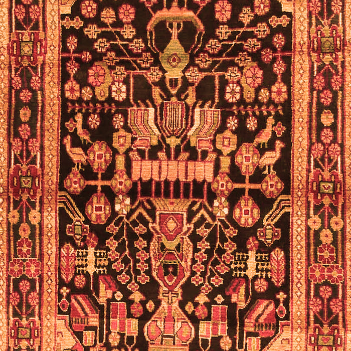 Serging Thickness of Machine Washable Persian Orange Traditional Area Rugs, wshtr4103org
