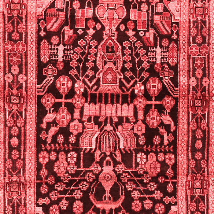 Machine Washable Persian Red Traditional Rug, wshtr4103red