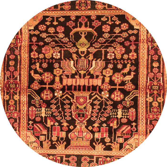 Machine Washable Persian Orange Traditional Area Rugs, wshtr4103org