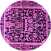 Round Persian Purple Traditional Rug, tr4103pur