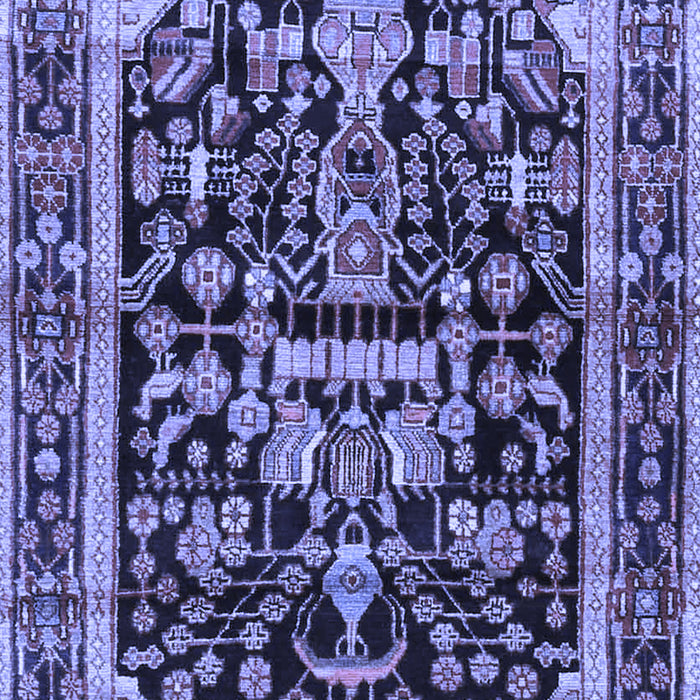 Machine Washable Persian Blue Traditional Rug, wshtr4103blu