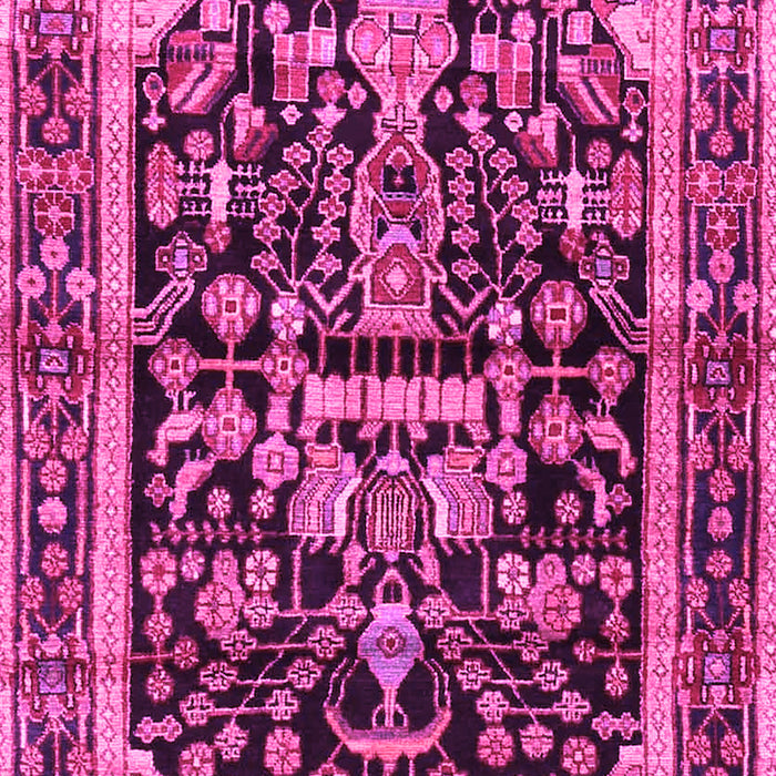 Machine Washable Persian Pink Traditional Rug, wshtr4103pnk