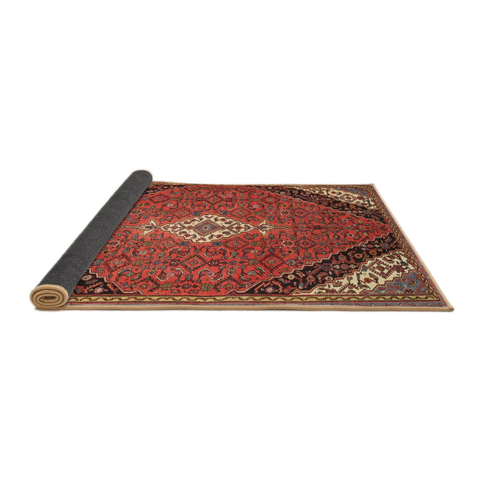 Sideview of Traditional Copper Red Pink Medallion Rug, tr4104