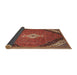 Sideview of Traditional Copper Red Pink Medallion Rug, tr4104