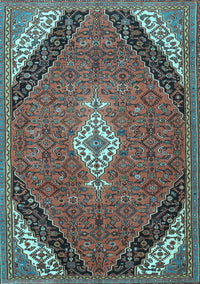 Medallion Light Blue Traditional Rug, tr4104lblu