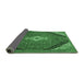 Sideview of Medallion Emerald Green Traditional Rug, tr4104emgrn