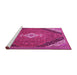 Sideview of Machine Washable Medallion Pink Traditional Rug, wshtr4104pnk