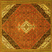 Square Medallion Yellow Traditional Rug, tr4104yw