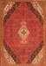Serging Thickness of Machine Washable Medallion Orange Traditional Area Rugs, wshtr4104org