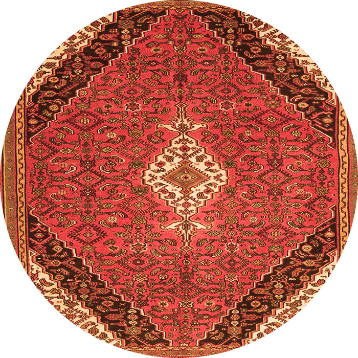 Machine Washable Medallion Orange Traditional Area Rugs, wshtr4104org