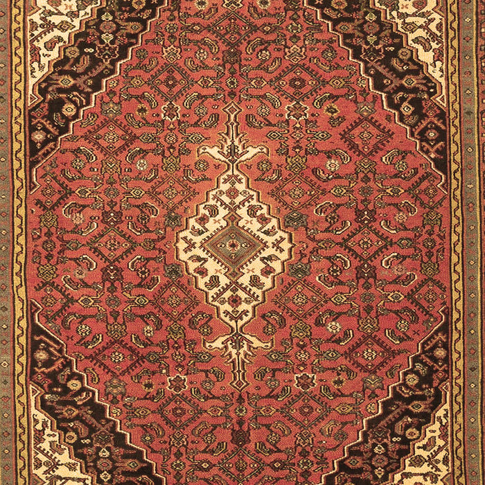 Machine Washable Medallion Brown Traditional Rug, wshtr4104brn