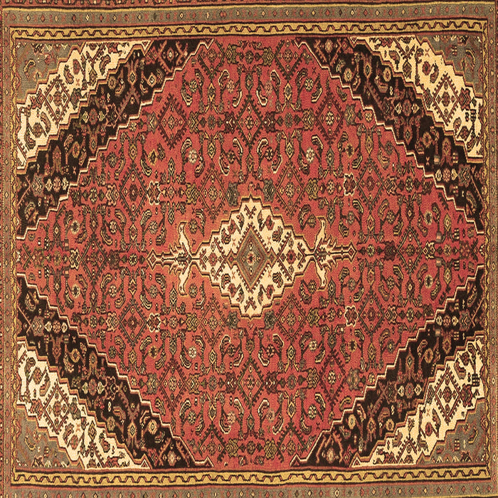 Square Medallion Brown Traditional Rug, tr4104brn