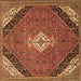 Square Medallion Brown Traditional Rug, tr4104brn