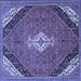 Square Medallion Blue Traditional Rug, tr4104blu