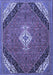 Machine Washable Medallion Blue Traditional Rug, wshtr4104blu