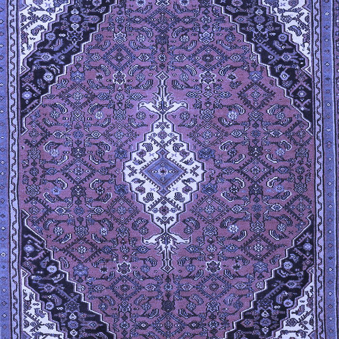 Machine Washable Medallion Blue Traditional Rug, wshtr4104blu