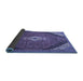 Sideview of Medallion Blue Traditional Rug, tr4104blu