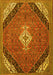 Machine Washable Medallion Yellow Traditional Rug, wshtr4104yw