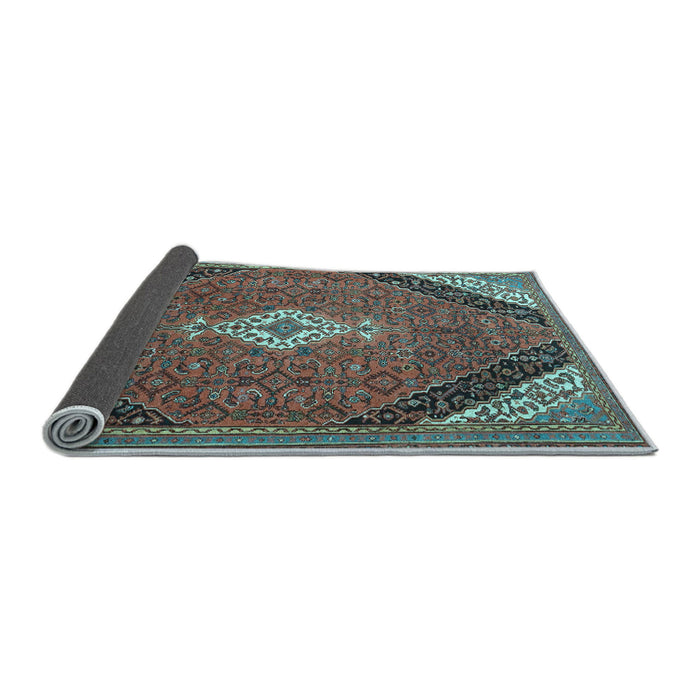 Sideview of Medallion Light Blue Traditional Rug, tr4104lblu