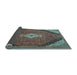 Sideview of Medallion Light Blue Traditional Rug, tr4104lblu