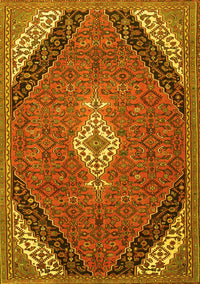 Medallion Yellow Traditional Rug, tr4104yw