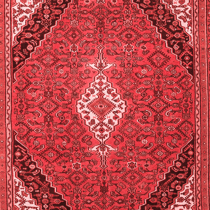 Machine Washable Medallion Red Traditional Rug, wshtr4104red