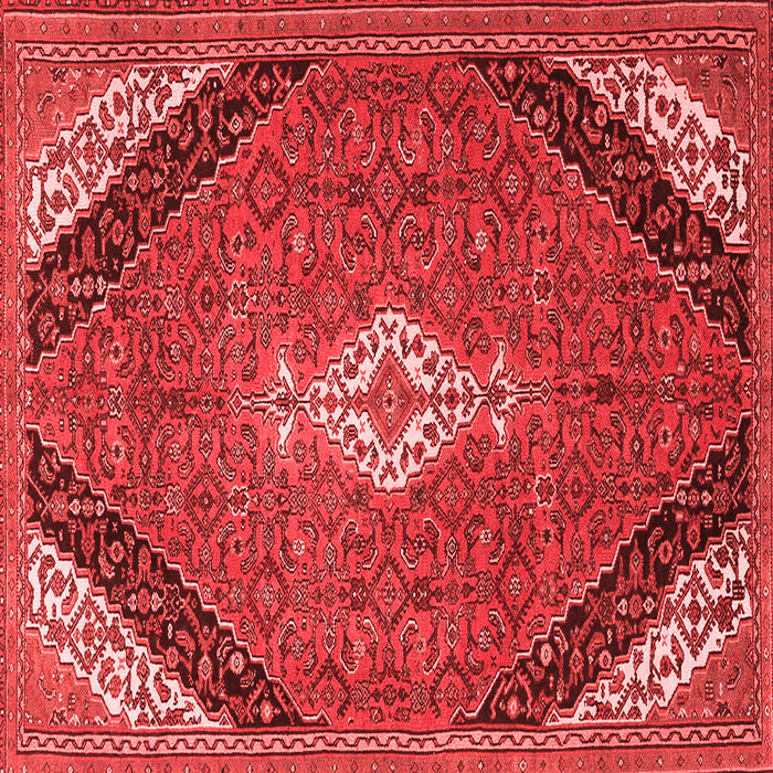 Machine Washable Medallion Red Traditional Rug, wshtr4104red