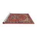 Sideview of Machine Washable Traditional Light Copper Gold Rug, wshtr4105