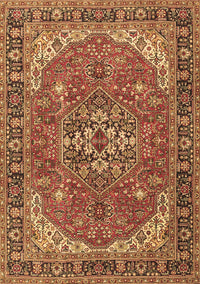 Medallion Brown Traditional Rug, tr4105brn