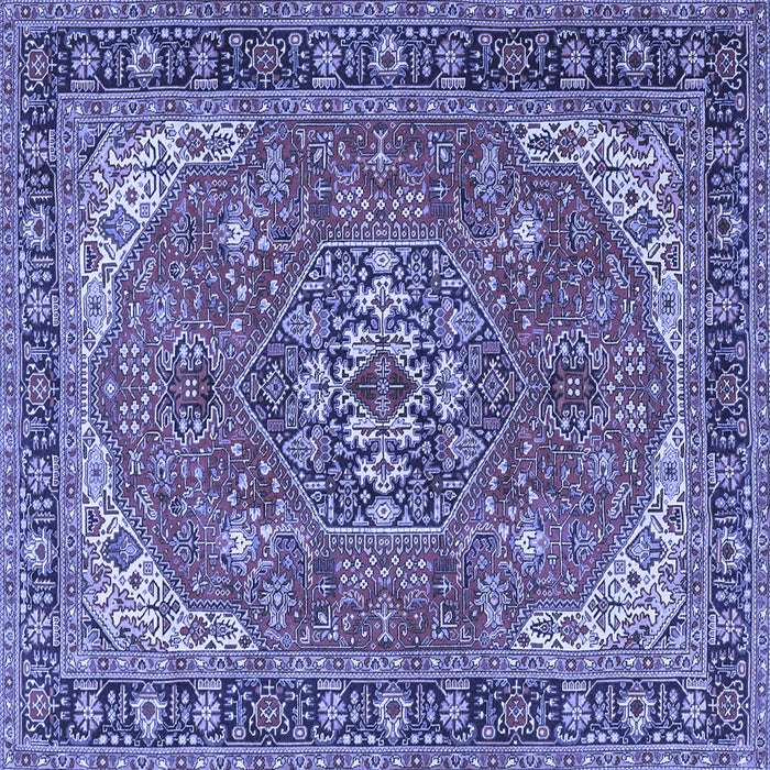 Square Medallion Blue Traditional Rug, tr4105blu