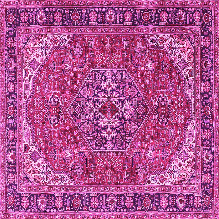 Square Medallion Pink Traditional Rug, tr4105pnk