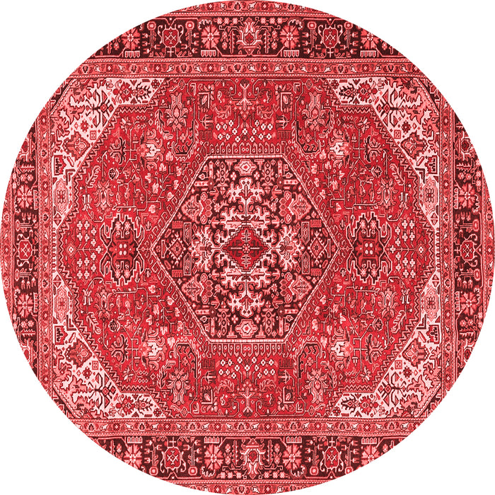 Machine Washable Medallion Red Traditional Rug, wshtr4105red